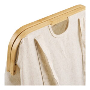 Noto Vasketøjspose, bambus/stof, off white/brun, 40x30x45 cm - Billede 4