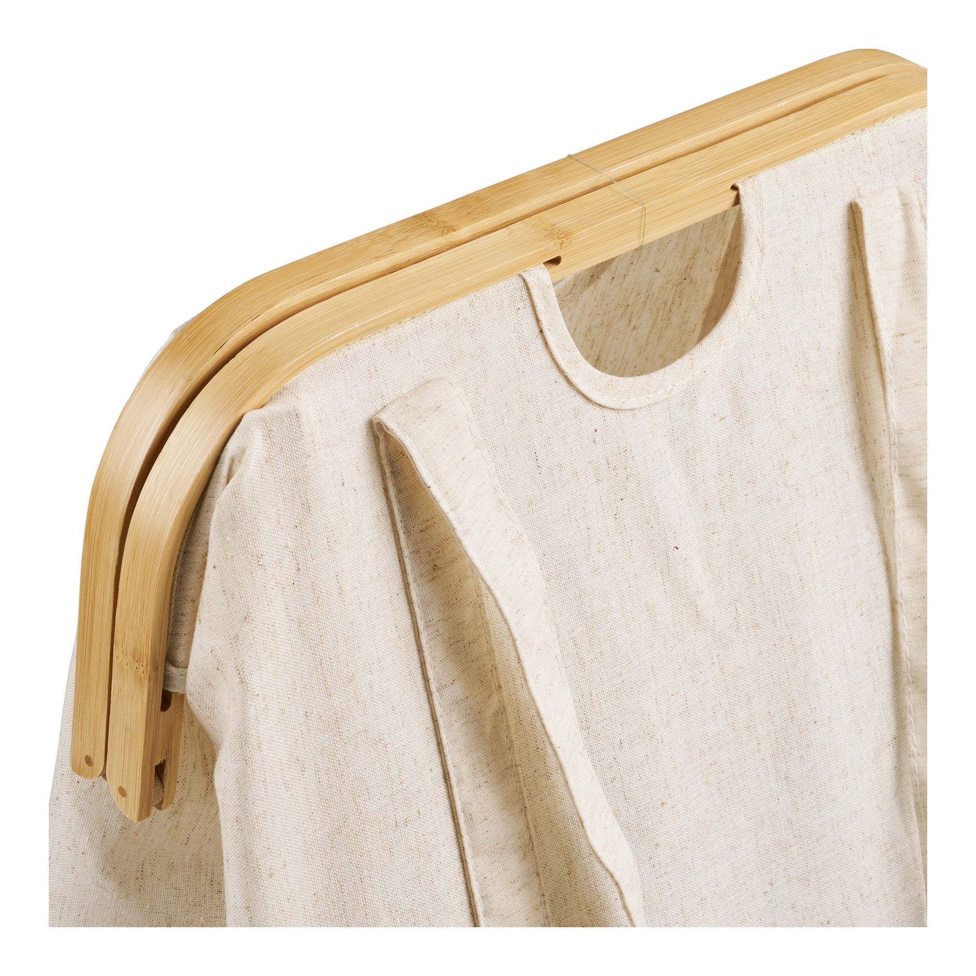 Noto Vasketøjspose, bambus/stof, off white/brun, 40x30x45 cm - Billede 4