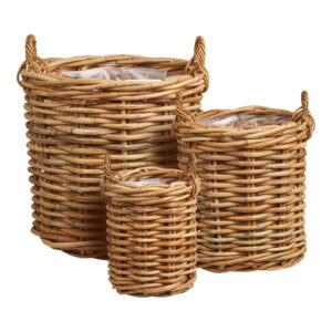 Alternative view of Burton Kurve, kubu rattan, natur, sæt af 3