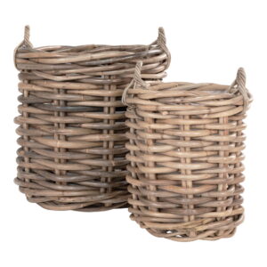 Burton Kurve, kubu rattan, natur, sæt af 2