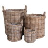 Caor Kurve, kubu rattan, natur, sæt af 4