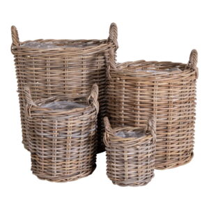 Caor Kurve, kubu rattan, natur, sæt af 4