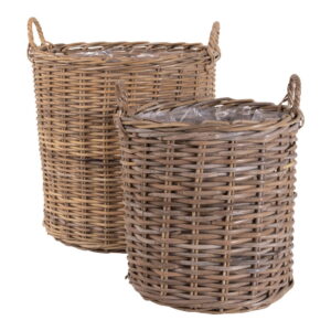 Indo Kurve, kubu rattan, natur, sæt af 2