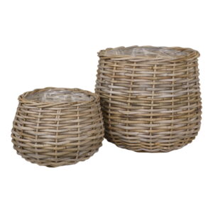 Pulo Kurve, kubu rattan, natur, sæt af 2