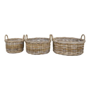 Kuta Kurve, kubu rattan, natur, sæt af 3