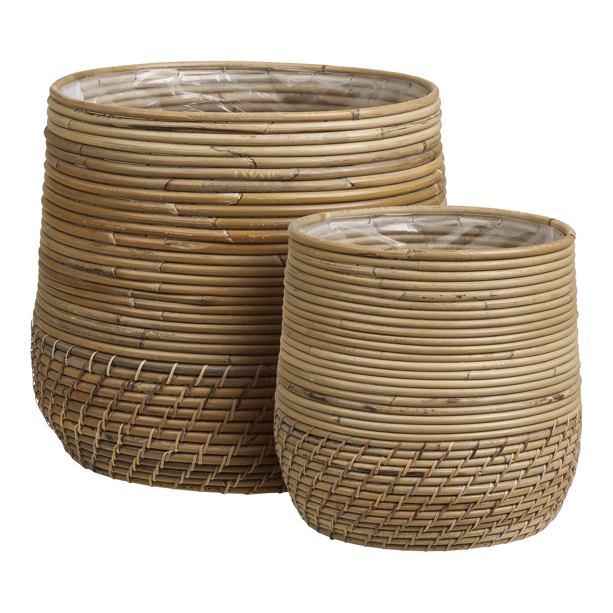 Moro Kurve, kubu rattan, natur, sæt af 2