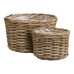 Kalak Kurve, kubu rattan, natur, sæt af 2