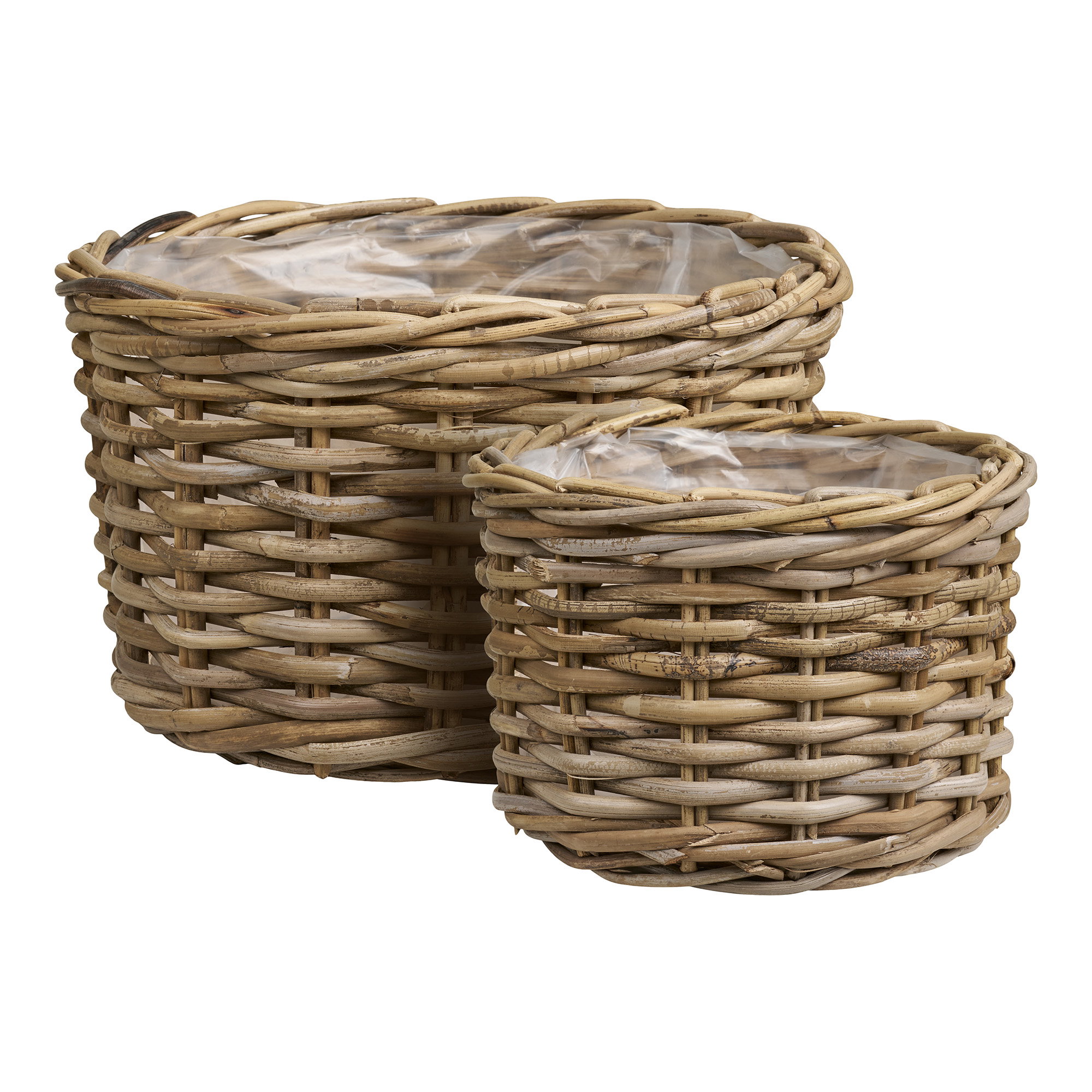 Kalak Kurve, kubu rattan, natur, sæt af 2