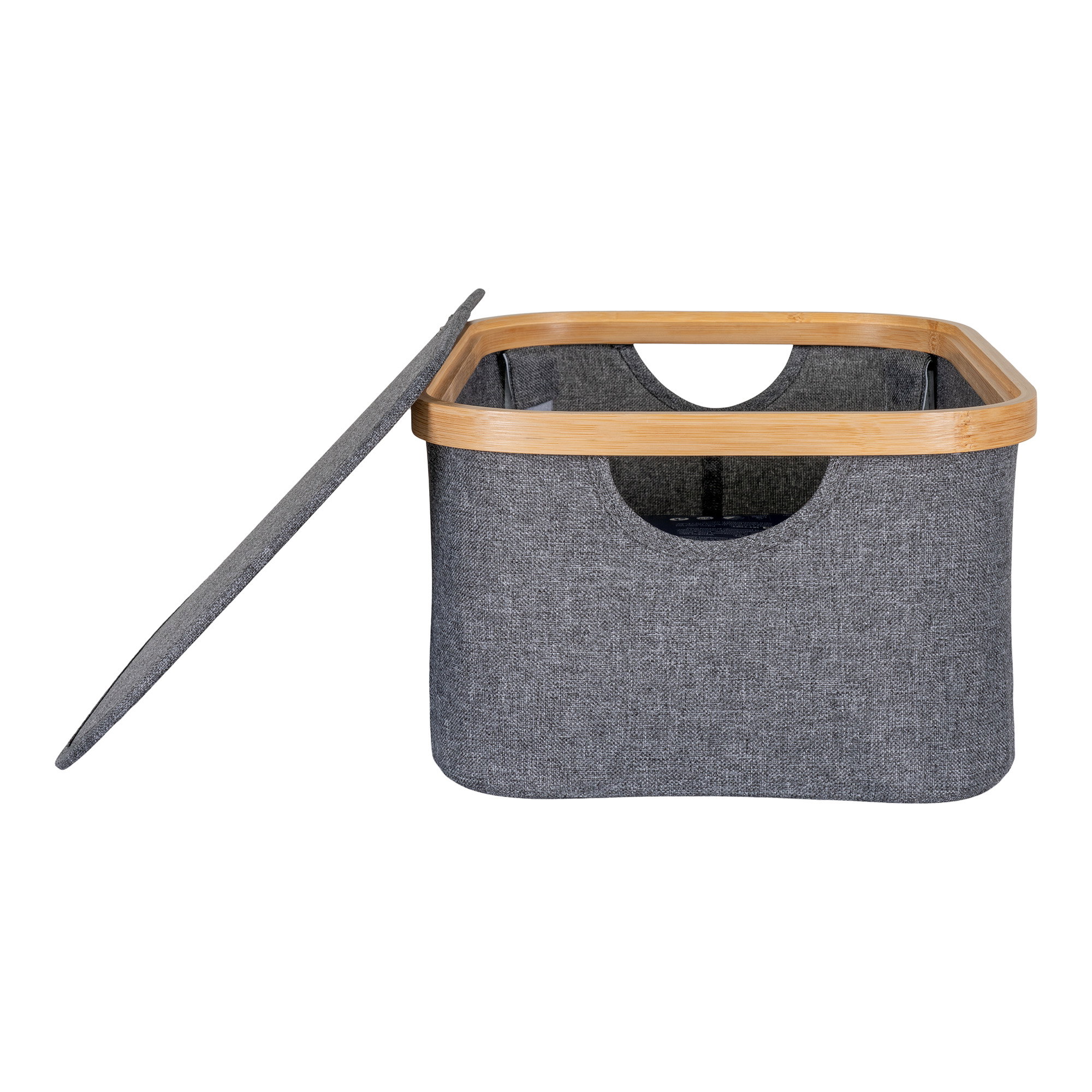 Noto Kurv, bambus/stof, mørkegrå, 38x26x16 cm - Billede 2
