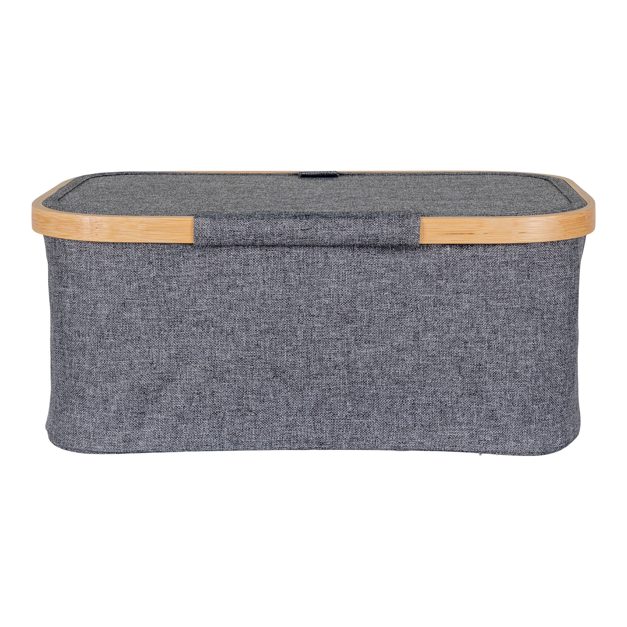Noto Kurv, bambus/stof, mørkegrå, 38x26x16 cm - Billede 3