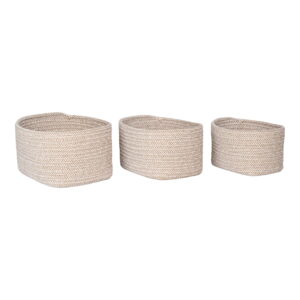 Cadima Kurve, bomuld, beige, sæt af 3