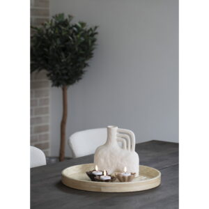 Bakke, bambus/capiz, beige, ø40x3,5cm - Billede 4