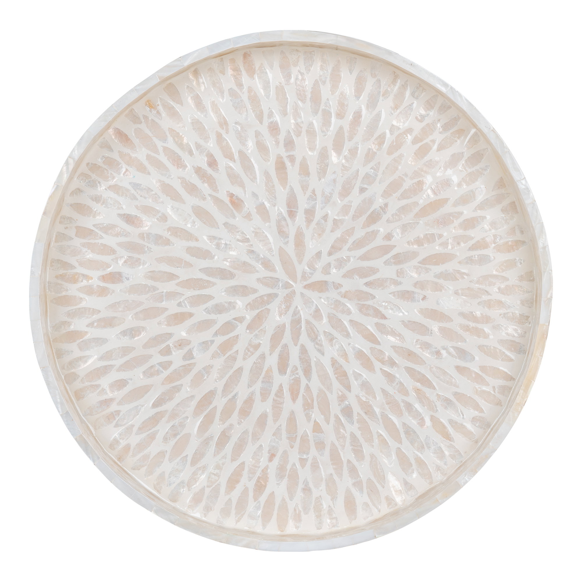 Bakke, bambus/capiz, beige, ø40x3,5cm - Billede 3
