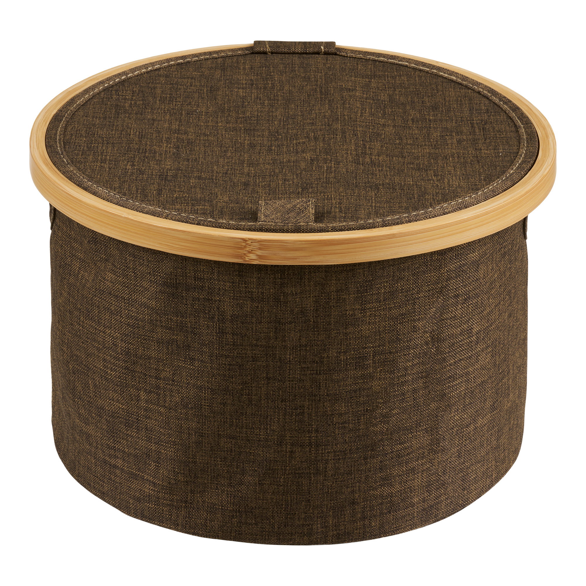 Noto Kurv, rund, bambus/stof, brun, ø30x20 cm - Billede 2