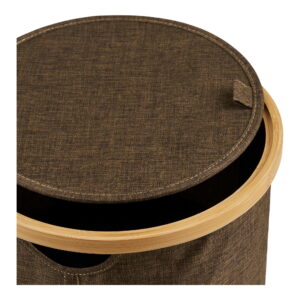 Noto Kurv, rund, bambus/stof, brun, ø30x20 cm - Billede 4