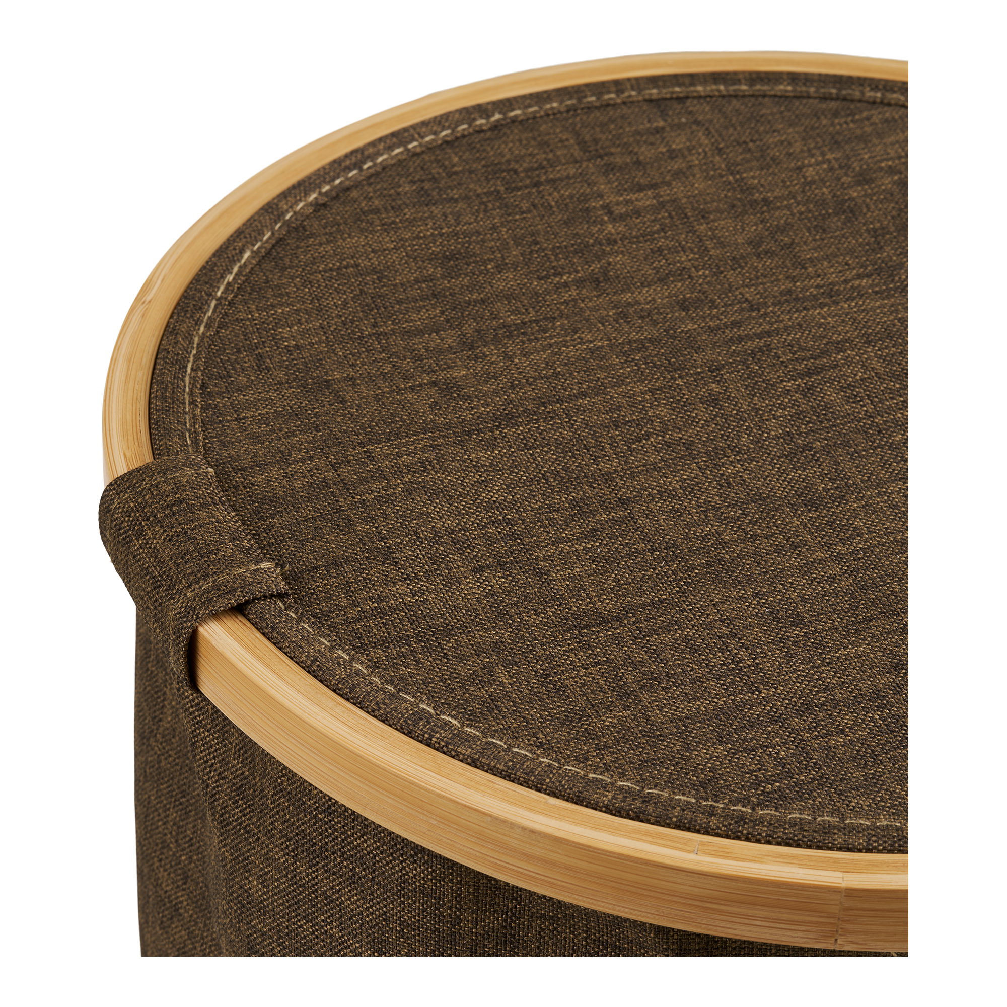 Noto Kurv, rund, bambus/stof, brun, ø30x20 cm - Billede 5