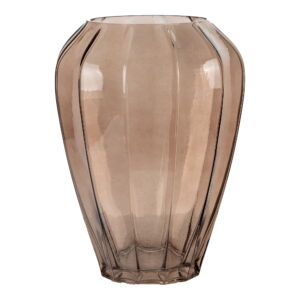 Vase, mundblæst glas, brun, ø22x29 cm