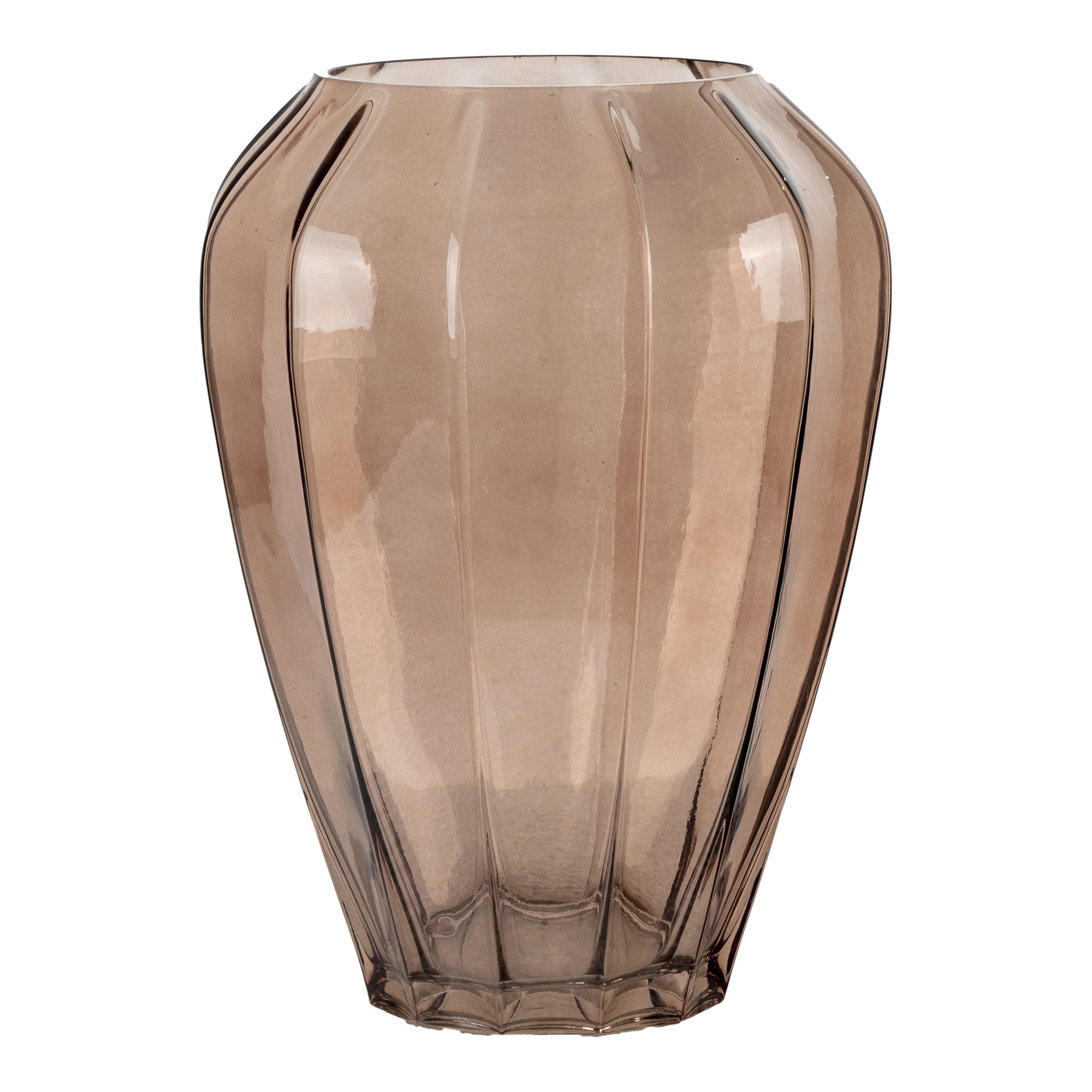 Vase, mundblæst glas, brun, ø22x29 cm