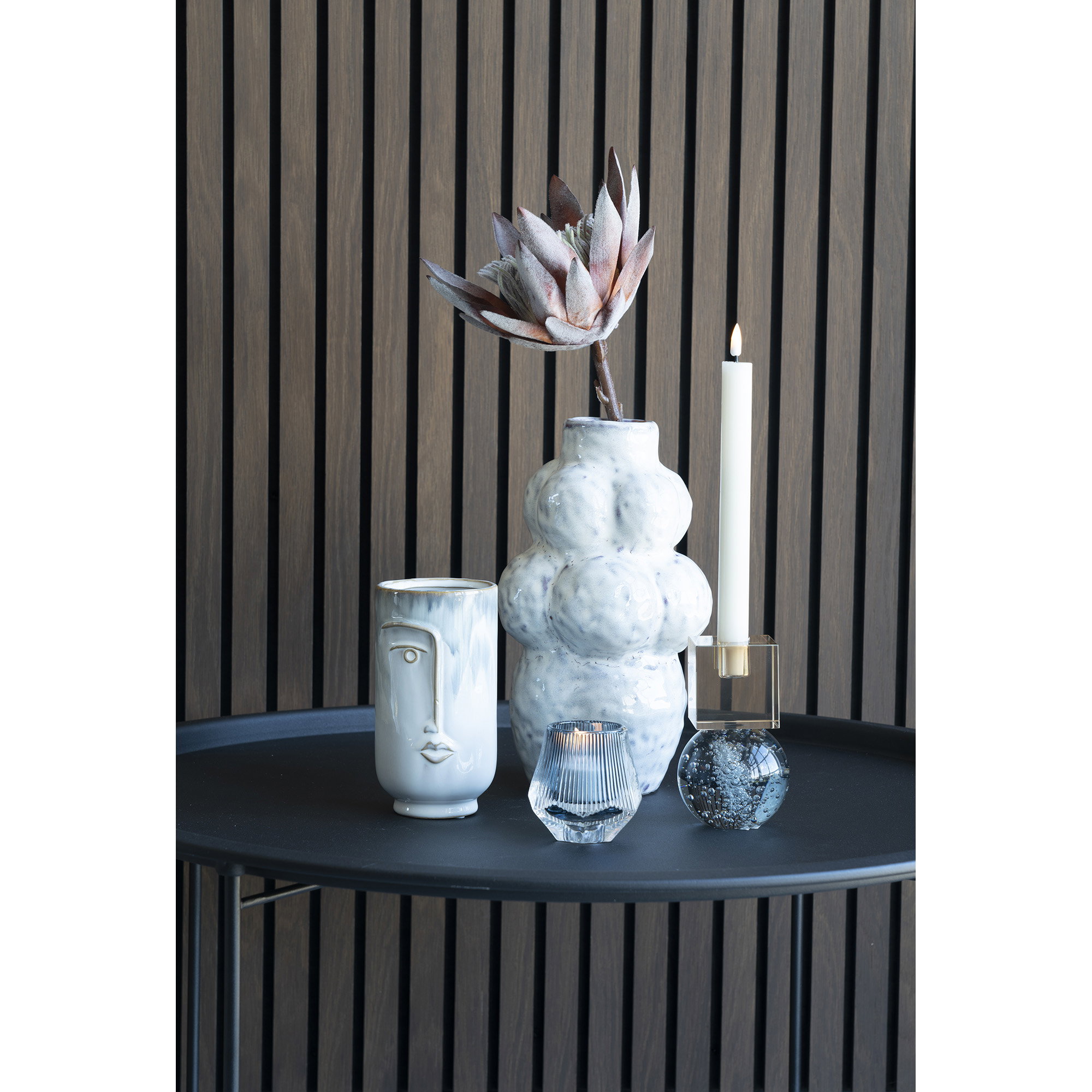 Vase, keramik, blå, ø9,5x17 cm - Billede 4