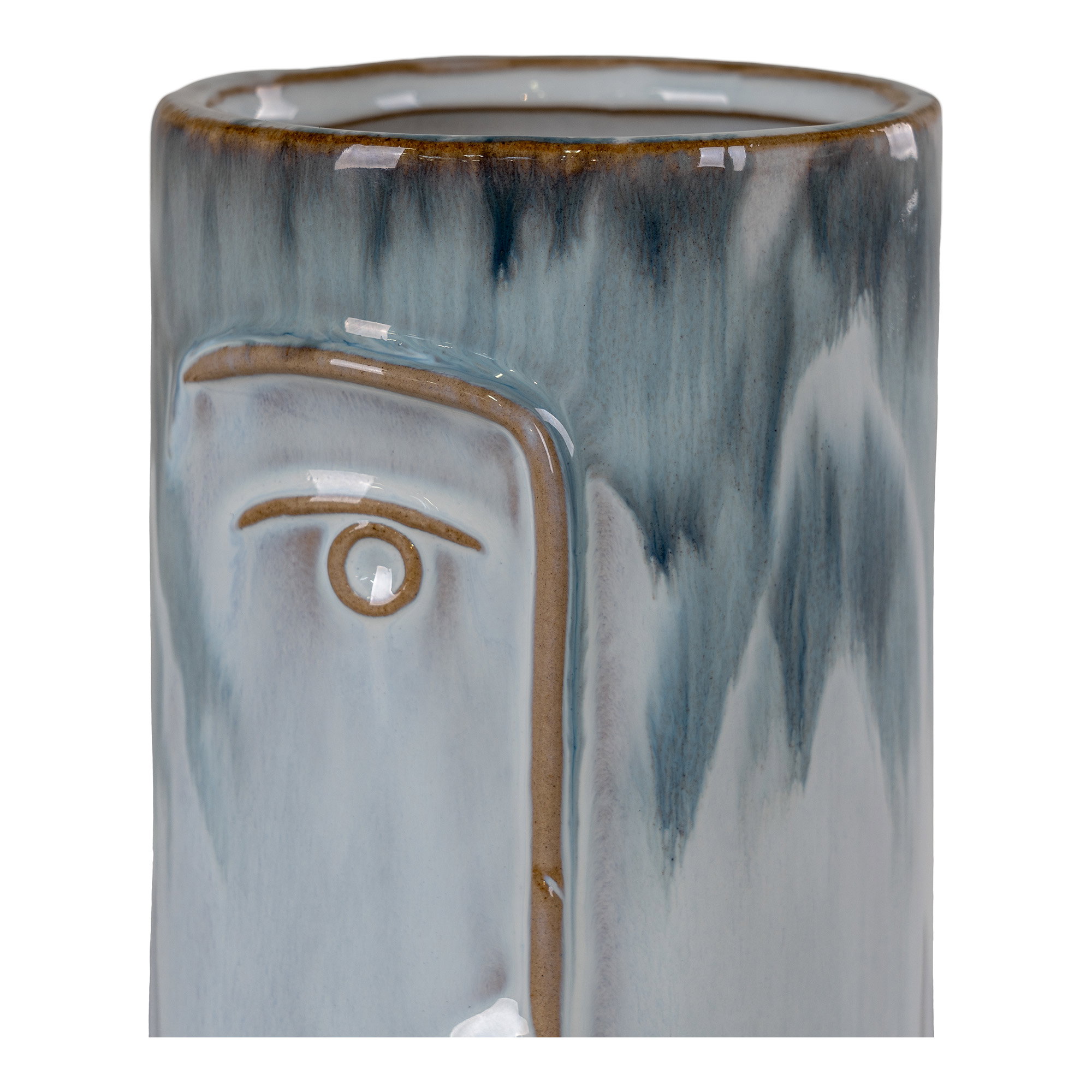 Vase, keramik, blå, ø9,5x17 cm - Billede 3