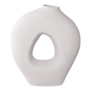 Vase, keramik, hvid, 24x10,5x27,8 cm