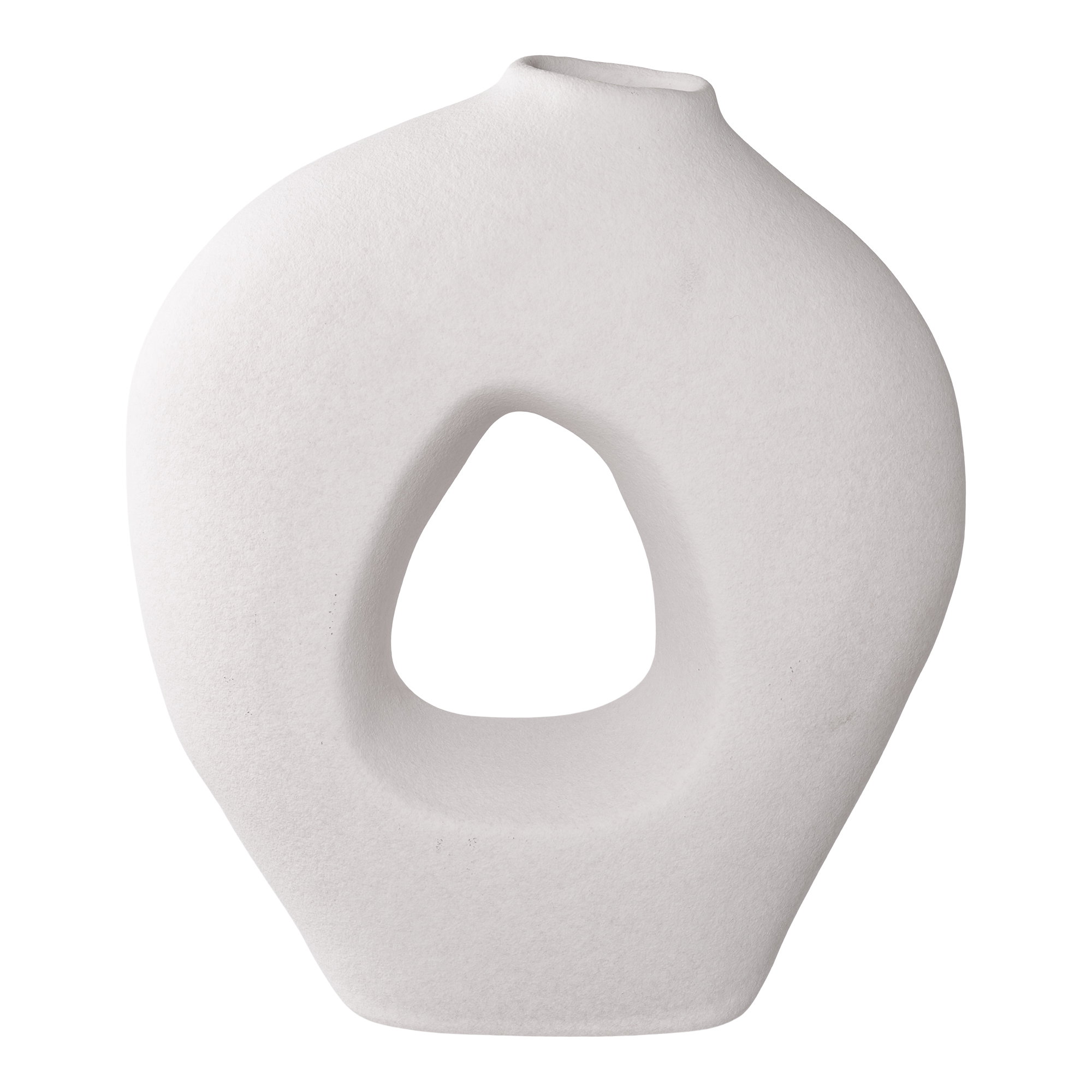 Vase, keramik, hvid, 24x10,5x27,8 cm
