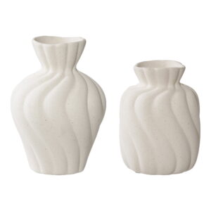 Vase, keramik, hvid, sæt af 2