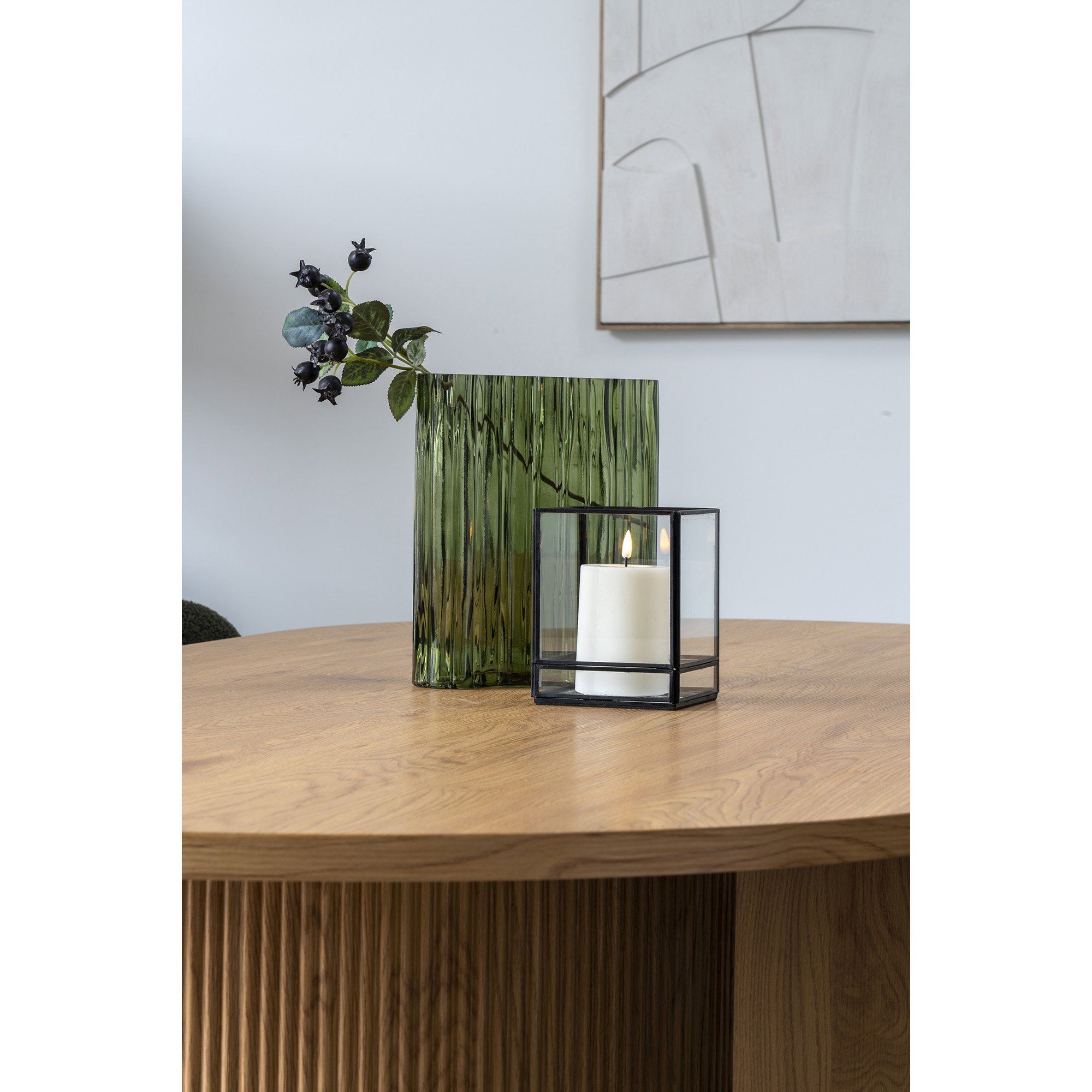 Vase, glas, smoked grøn, 21,5x12x26,5 cm - Billede 4