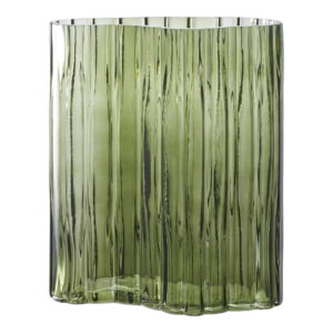 Vase, glas, smoked grøn, 21,5x12x26,5 cm