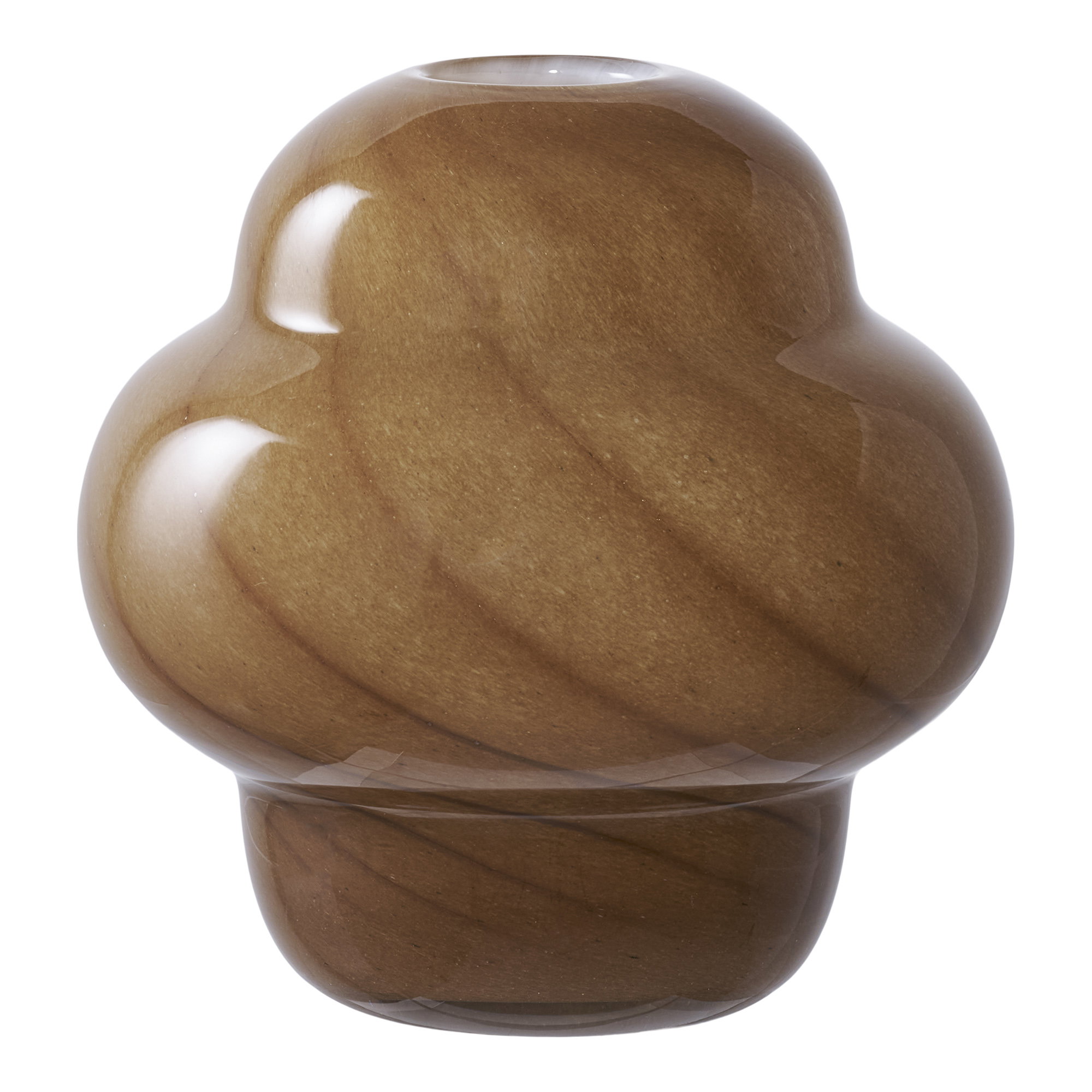 Vase, glas, brun, ø16,5x17 cm