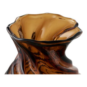 Alternative view of Vase, mundblæst glas, smoked brun, ø16x18,5 cm