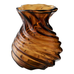 Vase, mundblæst glas, smoked brun, ø16x18,5 cm