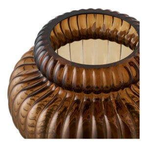 Alternative view of Vase, mundblæst glas, smoked brun, ø20x16 cm