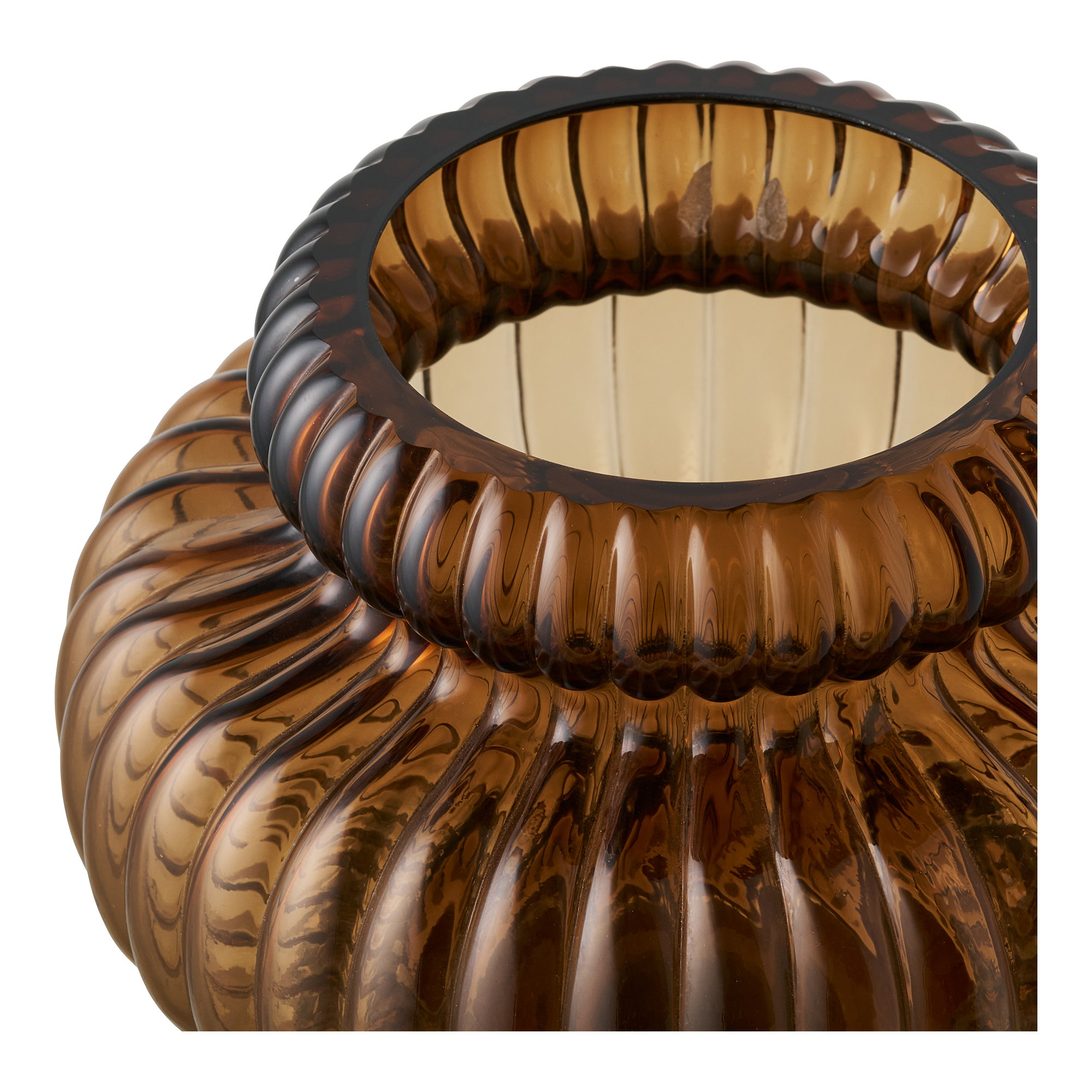 Vase, mundblæst glas, smoked brun, ø20x16 cm - Billede 2