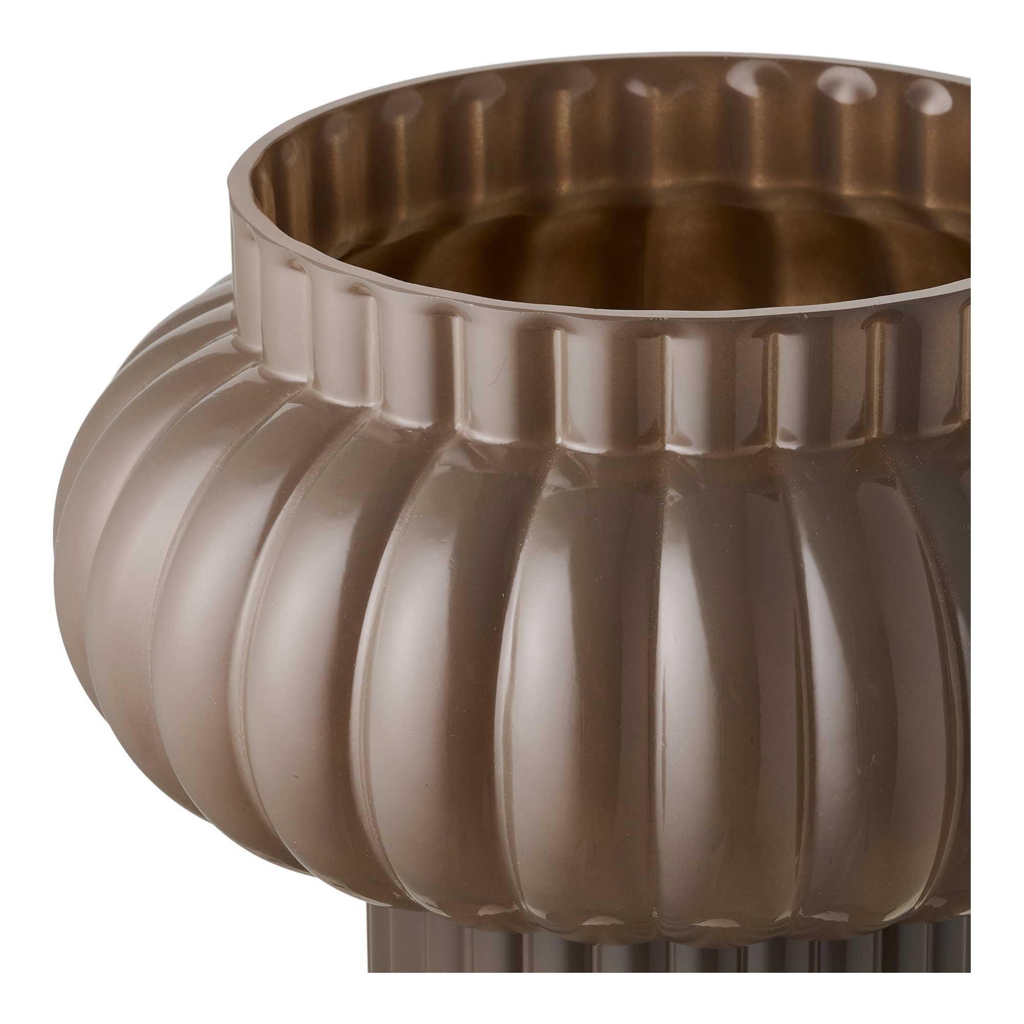 Vase, mundblæst glas, brun, ø27x27 cm - Billede 2