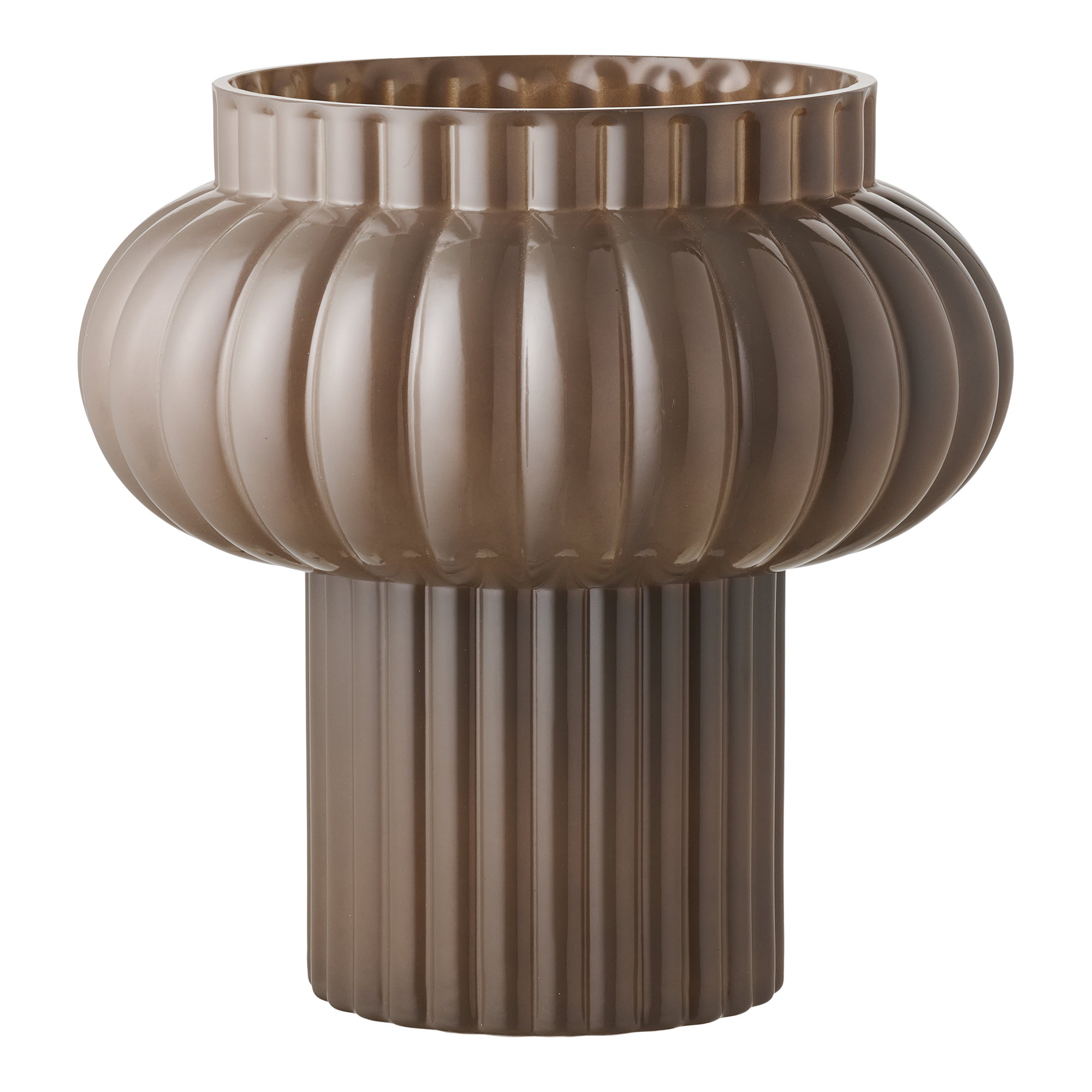 Vase, mundblæst glas, brun, ø27x27 cm