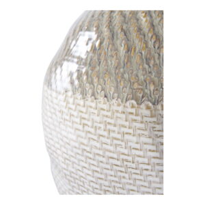 Vase, keramik, hvid/grøn, ø26x30,5 cm - Billede 3