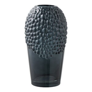 Vase, glas, mørkegrå, ø14x25 cm