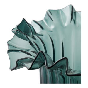 Vase, mundblæst glas, mørkegrøn, ø25x30 cm - Billede 3