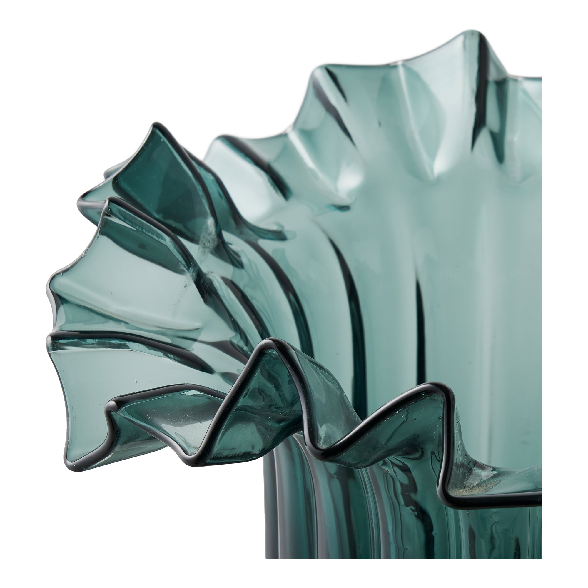 Vase, mundblæst glas, mørkegrøn, ø25x30 cm - Billede 3