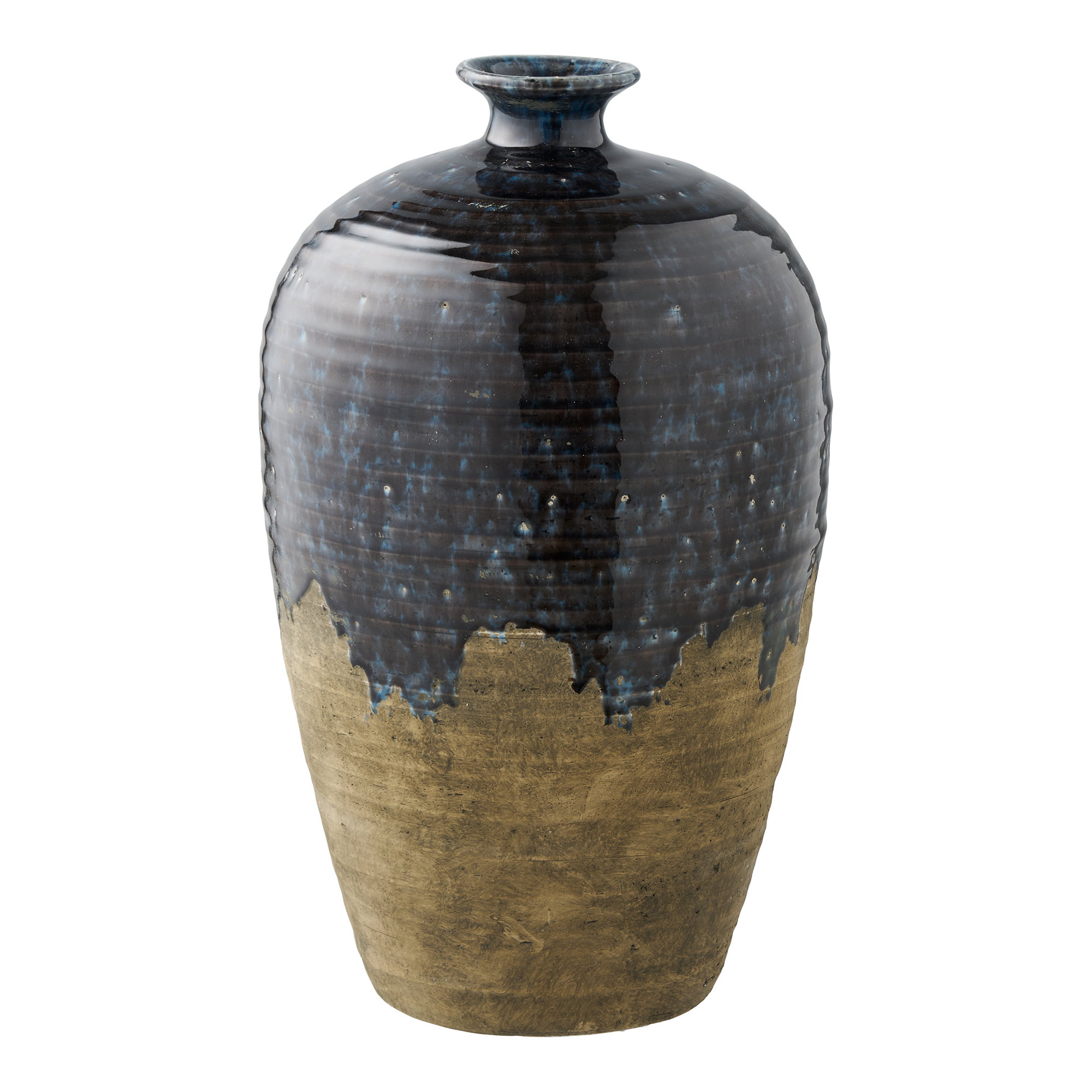 Vase, keramik, mørkeblå, ø27x44,5 cm