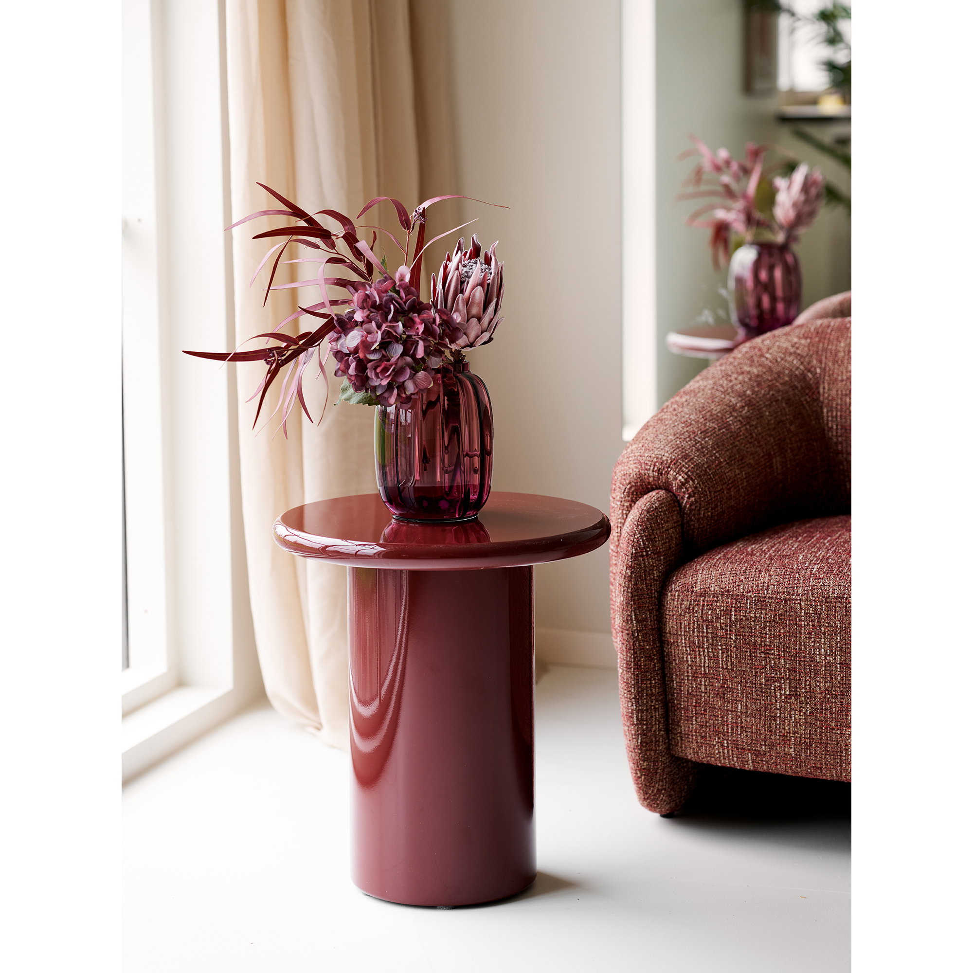 Vase, mundblæst glas, kastanje rød, ø17x21 cm - Billede 3