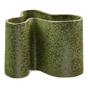 Vase, keramik, mørk skov grøn, 14,5x19x14,5 cm