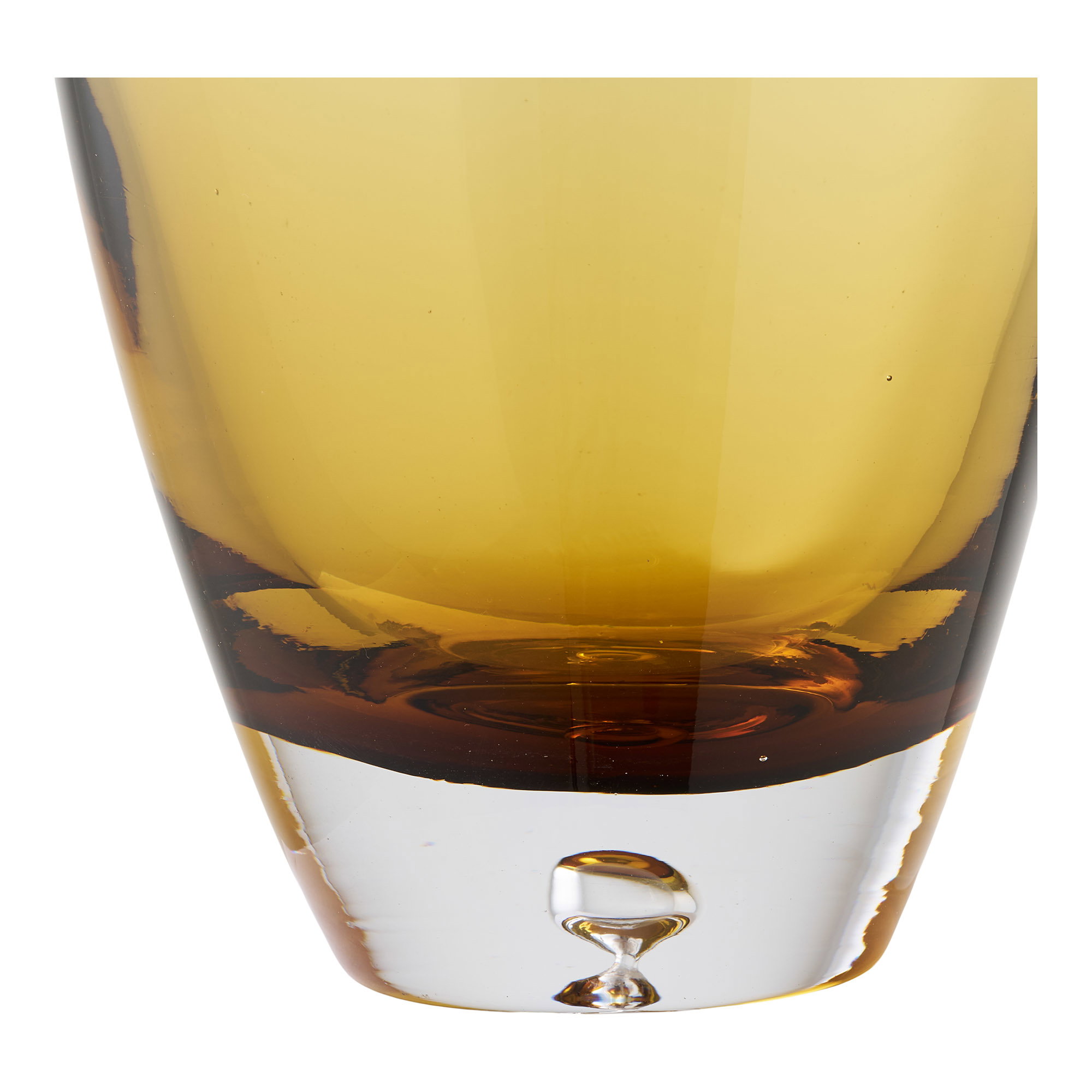 Vase, mundblæst glas, gylden orange, ø14x32 cm - Billede 3