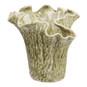 Vase, keramik, mørk sand, ø22x23,5 cm