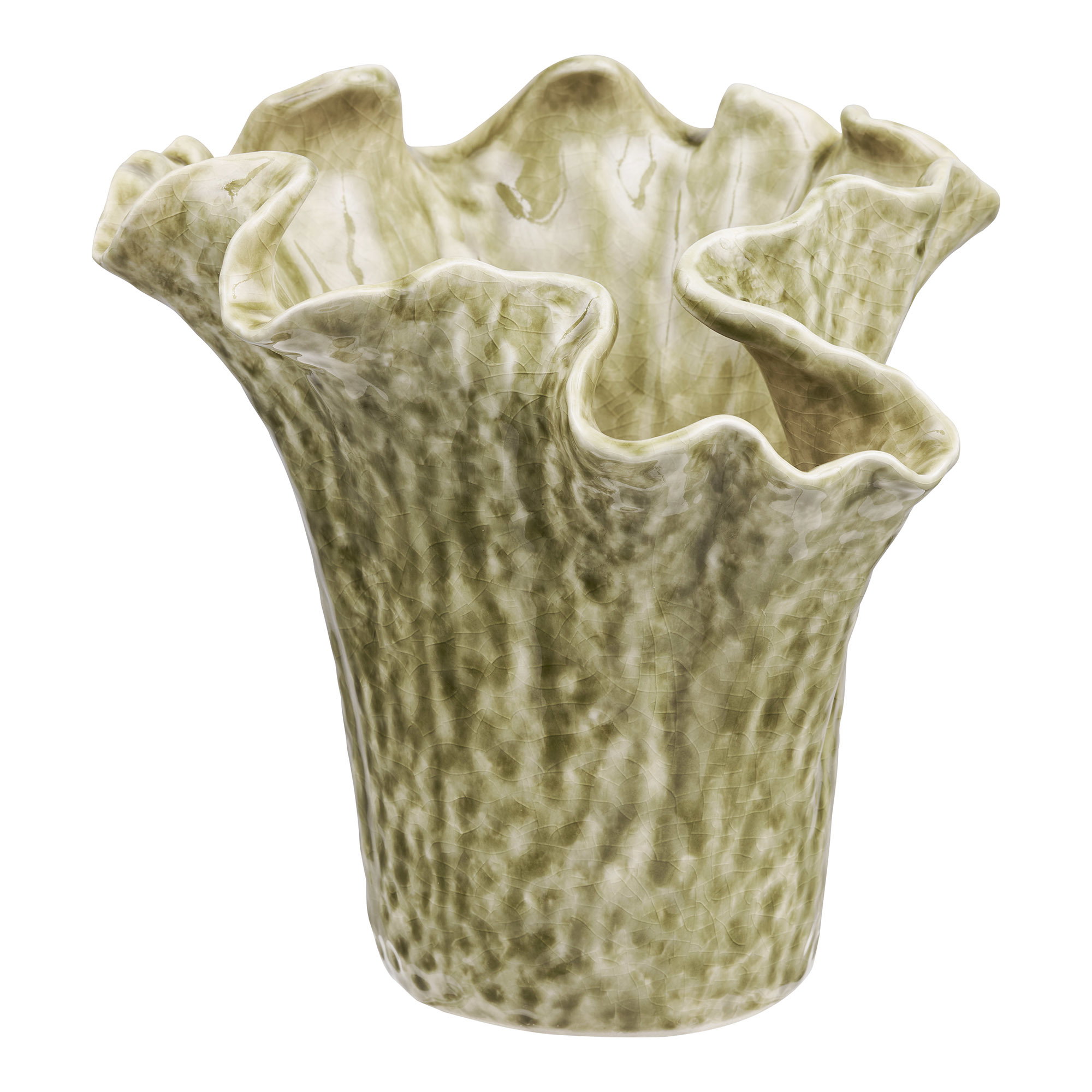Vase, keramik, mørk sand, ø22x23,5 cm