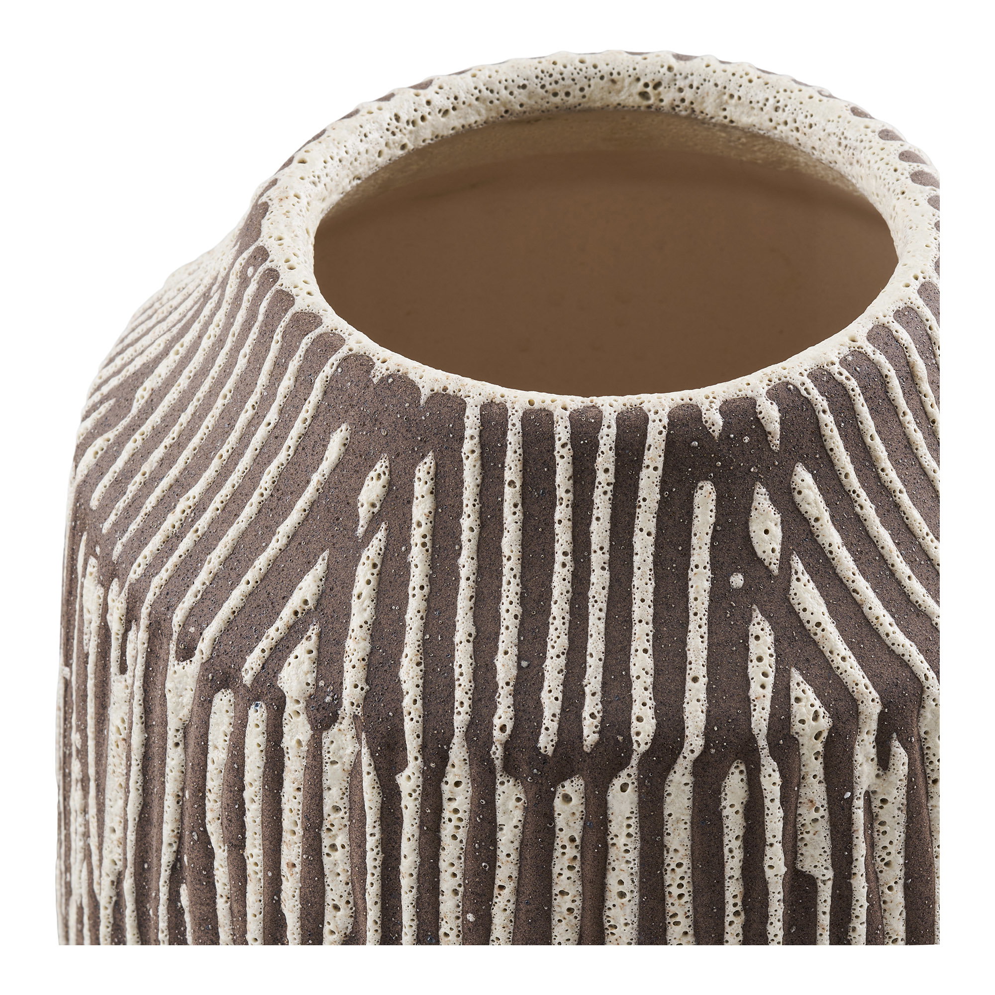 Vase, keramik, brun/hvid, ø18x28,5cm - Billede 2