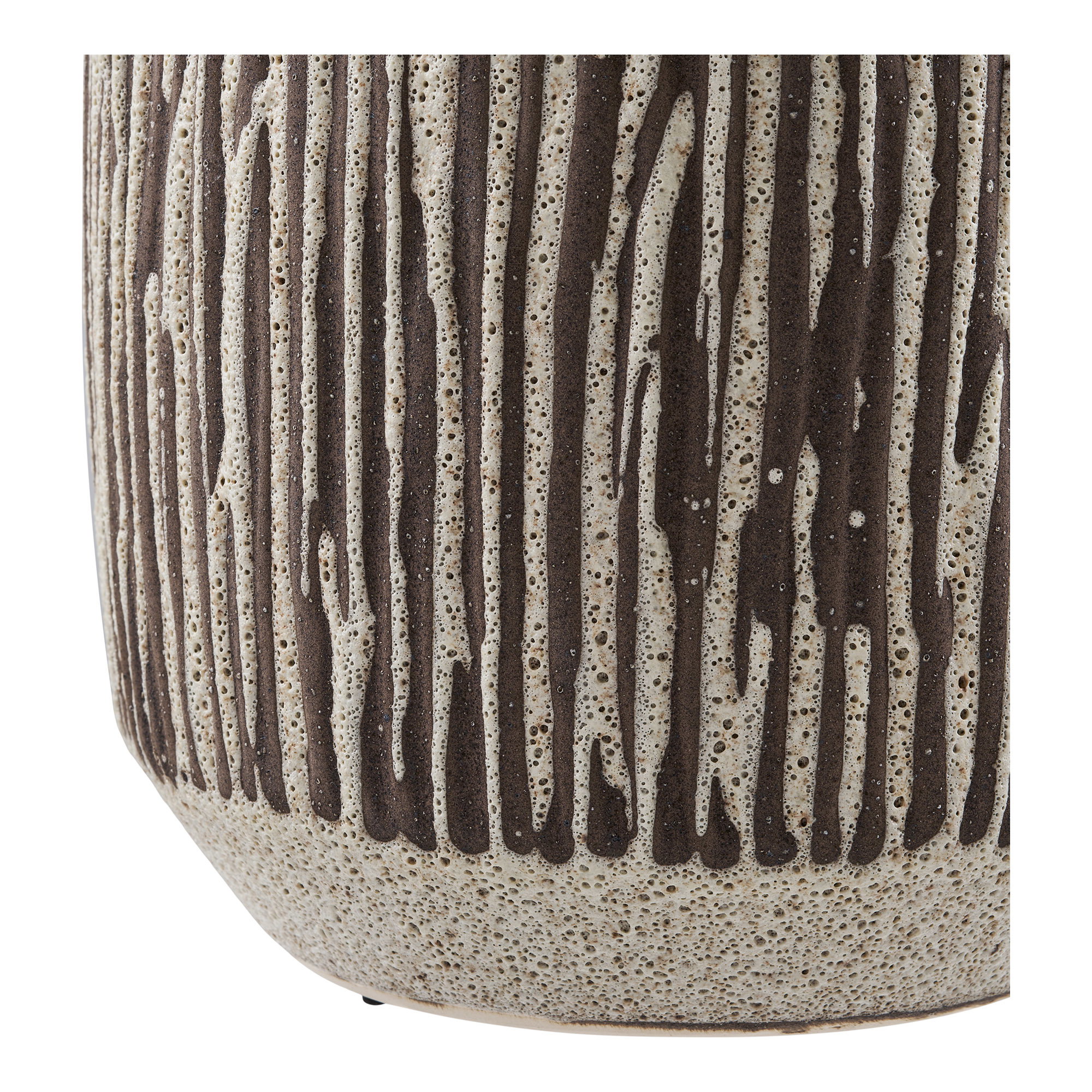 Vase, keramik, brun/hvid, ø18x28,5cm - Billede 3