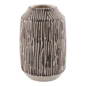 Vase, keramik, brun/hvid, ø18x28,5cm