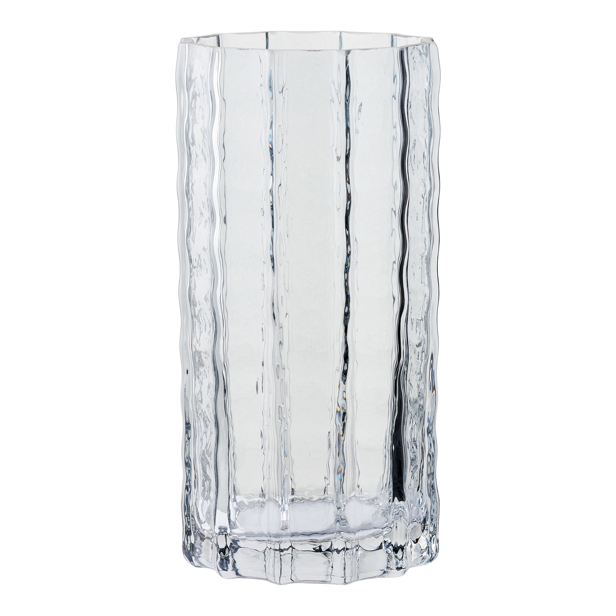 Vase, mundblæst glas, smoke grå, ø10x20 cm
